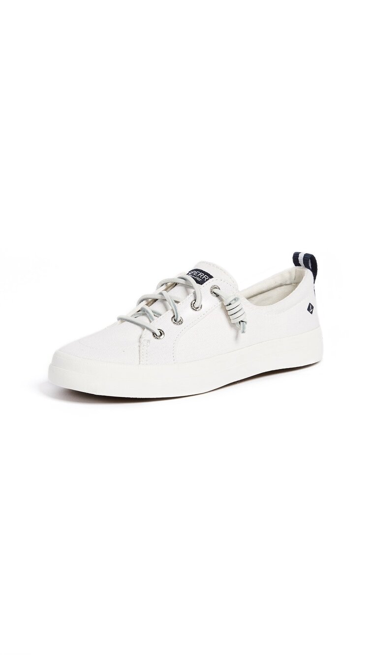 Sperry Women’s Crest Vibe Sneaker, White, 8